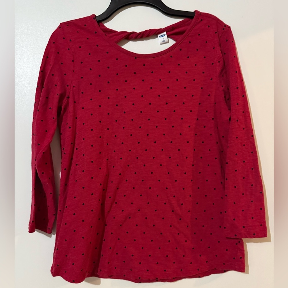 Old Navy Red Top with Black Dots